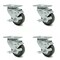 Service Caster 3 Inch Gray Polyurethane Wheel Swivel Top Plate Caster Set with Brake SCC SCC-20S314-PPUB-TLB-TP3-4 - alternate 1
